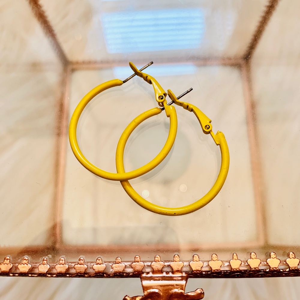 Yellow Hoop Earrings